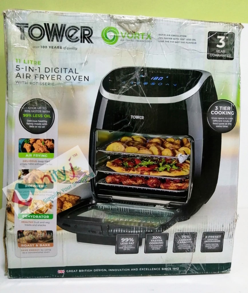 Tower Xpress Pro T17039 Vortx 5-in-1 Digital Air Fryer Oven With Rapid ...