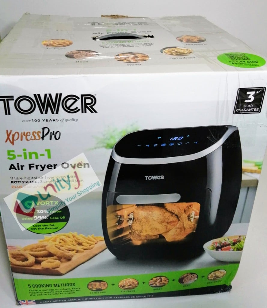 Tower Xpress Pro T17039 Vortx 5-in-1 Digital Air Fryer Oven With Rapid ...