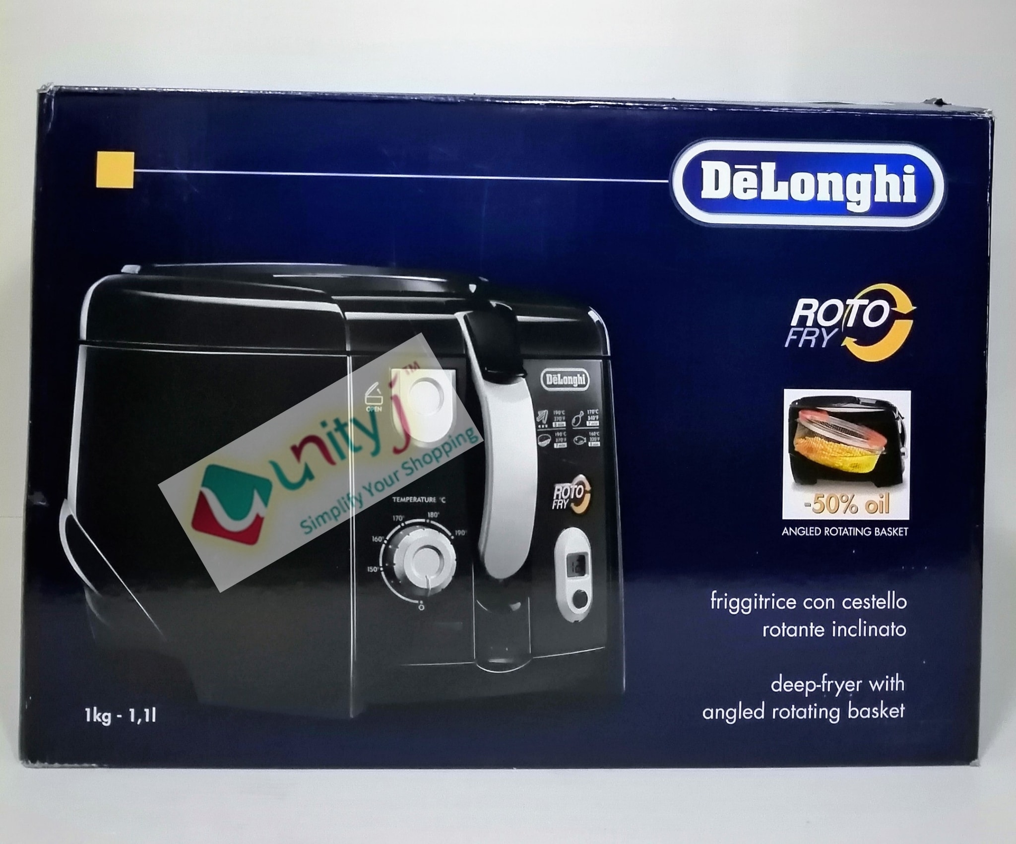 Delonghi Cool Touch RotoFry Low Oil Deep Fryer in Black